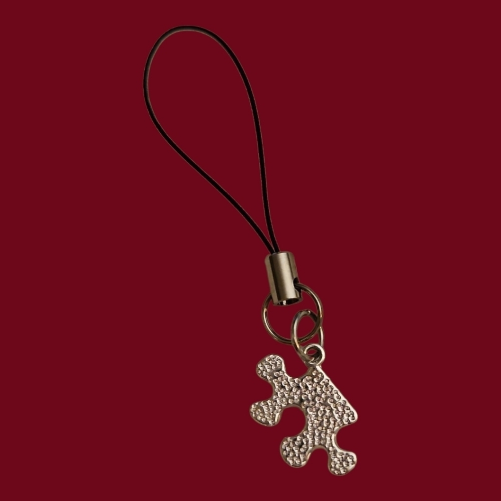 3/$20 Silvertone Puzzle Piece Phone Charm